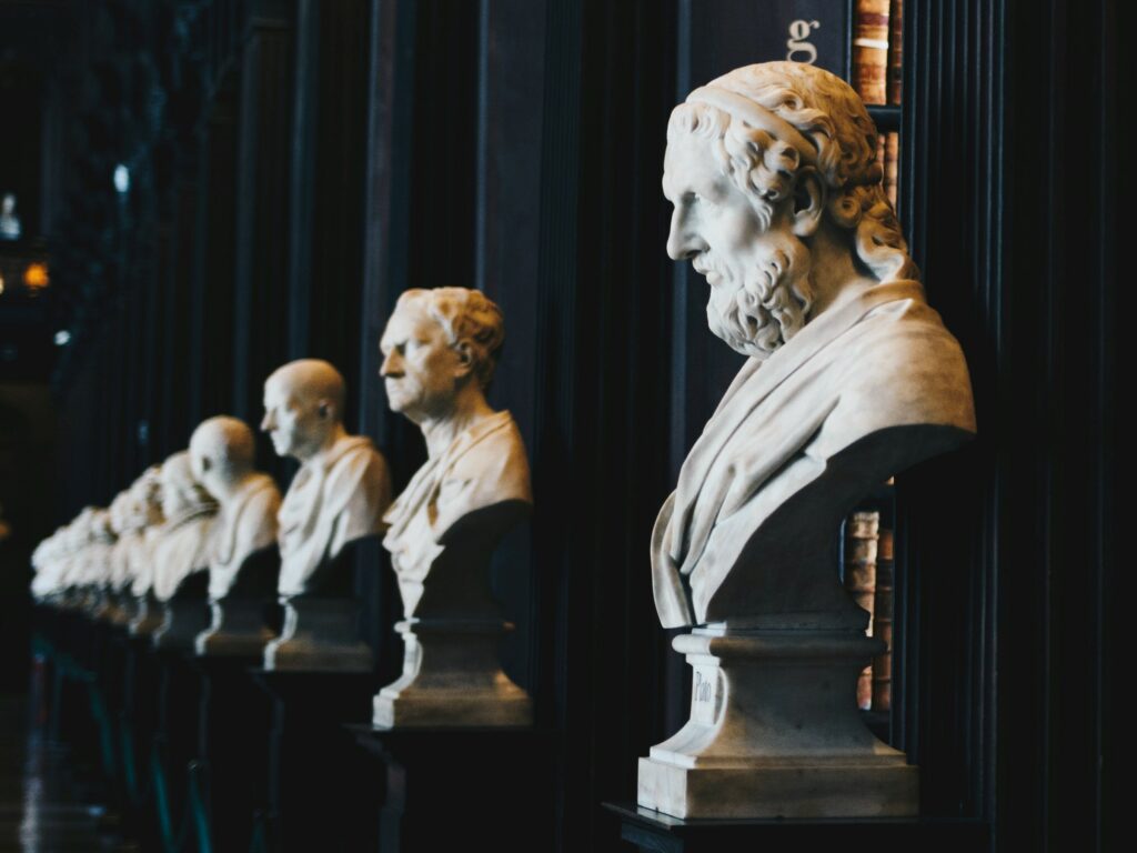 Busts of ancient thinkers