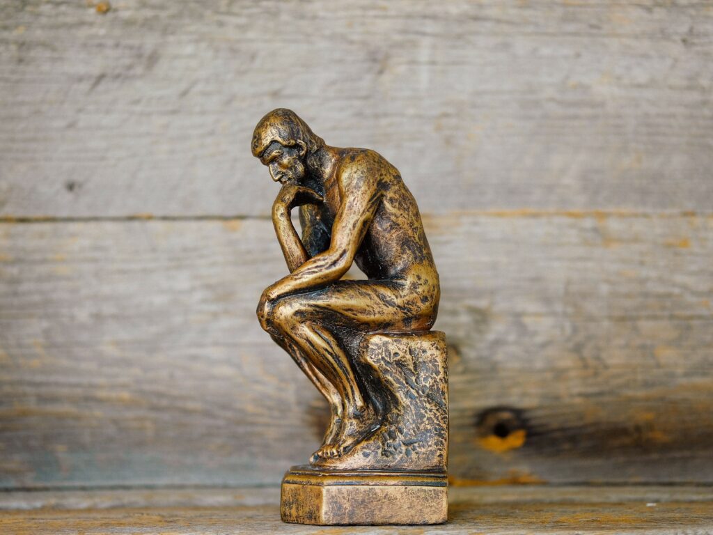 The Thinker statuette in gold